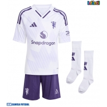 Camisa de Futebol Manchester United Bruno Fernandes #8 Equipamento Secundário Infantil 2025-26 Manga Curta (+ Calças curtas)